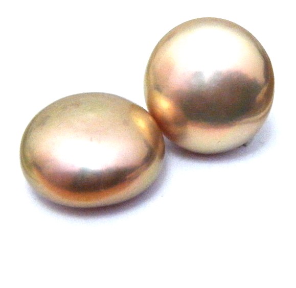 Gold/Pink Large Coin Pearl Pair